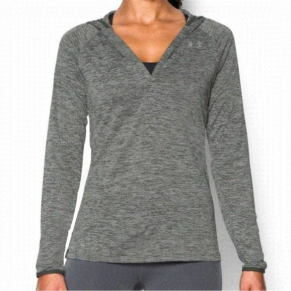 Under Armour HeatGear Women's Tech Twist V-neck Hoodie Henley - size M - Picture 7 of 8